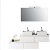 TFT Composizione Bagno 160cm Con Doppio Lavabo, Cassetti E Specchio Con Lampada