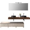 TFT Composizione Bagno 180cm Con Doppio Lavabo Nero, Cassetti E Specchio