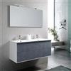 TFT Mobile Bagno 120cm Sospeso Due Cassetti Lavabo Doppia Vasca e Specchio Con Lampada