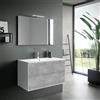 TFT Composizione Mobile Bagno 90cm Sospeso Due Cassetti e Specchio Con Lampada