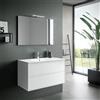 TFT Composizione Mobile Bagno 90cm Sospeso Due Cassetti e Specchio Con Lampada