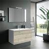 TFT Composizione Mobile Bagno 90cm Sospeso Due Cassetti e Specchio Con Lampada