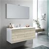 TFT Mobile Bagno 120cm Sospeso Due Cassetti e Specchio Con Lampada