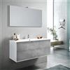 TFT Mobile Bagno 120cm Sospeso Due Cassetti e Specchio Con Lampada