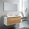 TFT Mobile Bagno 120cm Sospeso Due Cassetti e Specchio Con Lampada
