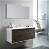 TFT Mobile Bagno 120cm Sospeso Due Cassetti e Specchio Con Lampada
