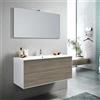 TFT Mobile Bagno 120cm Sospeso Due Cassetti e Specchio Con Lampada