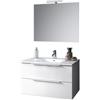 TFT Composizione Mobile Bagno 100cm Sospeso Con Due Cassetti E Specchio Con Lampada