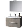TFT Composizione Bagno 80cm Sospesa Con Due Cassetti E Specchio Con Lampada