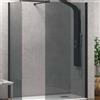 Karag Doccia Due Pareti Walk in Fumè H200cm 8mm Anticalcare Profili Neri