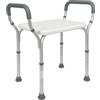 Mobiclinic®, Sgabello Doccia, Altezza Regolabile, Acueducto, Sgabello da Bagno, Puntali Antiscivolo, con Braccioli, MAX. 100 kg, Alluminio, Bianco