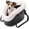 Ferplast Borsa per Cani Gatti fino a 8 Kg. Plastica Gommata Impermeabile e Lavabile, Imbottito con Caldo Peluche, Manici Regolabili, Cinghia di sicurezza, 43,5 x 21,5 x h 27 cm. Nero
