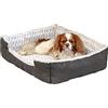 Ferplast Cuccia Cane e Gatto, Cuscino Peloso SWEETIE in Caldo Cotone, Morbido Tocco, Taglia Media, 48 x 37 x h 16 cm, Grigio e Bianco