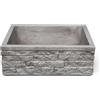 KAM Lavello In Pietra Ricostruita Acquaio Da Giardino Moderno 45x35x16 Meseta Grigio KAM