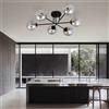 Lampadario Roma 6 Nero con sfere Grafite E14 da soffitto