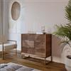 DEGHI Cassettiera 90x85h cm con 3 cassetti in legno di mango cannettato - Maltese