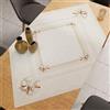 PETTI Artigiani Italiani - Accessori Tessili da Cucina, Centrotavola Moderno 90x90 cm in Microfibra, Tovaglia Centro Tavola Elegante in Stampa Digitale Fiocco Beige, 100% Made in Italy