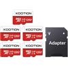 KOOTION 5 Pezzi 128GB Scheda di Memoria Micro SD U1 A1 4K Scheda MicroSDXC 128 Giga Classe 10 UHS-I Scheda SD Memory Card TF Card per Telefono, Videocamera, Gopro