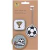 LÄSSIG Set di ciondoli e toppe (3 pezzi) con chiusura a scatto/School Patches Set Football