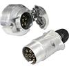 Ryme Automotive Base e Presa 12 V, 7 Pin DIN ISO 1724 Femmina Maschio Metallico Connettori Gancio Rimorchio/Caravana/Carrello Moto