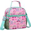 VASCHY Borsa Termica Bambini,Borsa Frigo Piccola con Tracolla Borsa Porta Pranzo Scuola Viaggio per 3-6 Anni Rosa Arcobaleno