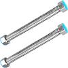 Qrity 2 Pezzi Tubi Ondulati in Acciaio Inox, G1/2 x G1/2 Connettori per Rubinetto, Anti-Scoppio Tubo Dell'acqua per la Cucina Bagno Sostituzione Universale, 10CM