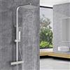 AICA ITALY SRL Colonna Doccia, AICA ITALY Saliscendi Doccia con Soffione Acciaio Inox 20x20cm, Colonna Doccia con Miscelatore Termostatiico 38℃, Kit Doccia Quadrato con Fori a Muro Regolabile, Cromato
