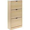 Rebecca Mobili Scarpiera 3 ante, Armadio Scarpiera, MDF, Beige, Per 12 Paia, Compatto, Per Ingresso Bagno - Misure HxLxP: 119 x 60 x 23 cm - Art. RE6832