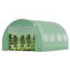 VOUNOT® Serra da Giardino Tunnel, Struttura in Acciaio Zincato, Telo PE Anti-UV Impermeabile, Porta Avvolgibile, 8 Finestre Esterne, Serra per Orto, Piante Verde e Frutto 4x3x2m 12m², Verde