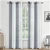 MRTREES Tende da Interno Trasparenti a Righe Bianco e Grigio, 140 x 215 cm (LxA) 2 Pezzi, Tende Voile Moderne con Occhielli per Soggiorno e Camera da Letto, Filo Tinto