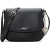 DKNY Bryant Park Small Leather Saddle Crossbody Bag, Donna, Nero/Oro, Taglia Unica
