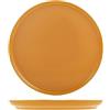 H&H Stoccolma Set 12 Piatti Piani, Stoneware, Arancio, 28cm