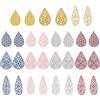 BENECREAT 30 Ciondoli Charm Orecchini in Filigrana a Goccia, in Acciaio Inox, con Foro da 1,4 mm, 15 Tipi di Decorazioni in Metallo Inciso, per la Creazione di Gioielli Fai da Te