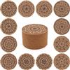 STARUBY 12 Pezzi di Sottobicchieri in Sughero, Sottobicchieri per Bevande, Sottobicchieri per Tavolino del Caffè, Assorbenti per Bevande, Decorazione per Cucina e Sala da Pranzo, Rotondi di 10cm
