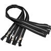 Aerzetix - C61477 - Set di 3 Cerniere Lampo separabili 80cm - con tiretto Decorativo - Colore: Nero e Argento - cursore e Cerniera in plastica