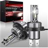 AUXIRACER H4 LED, Lampadina h4 80 W, 6500 K, 12 V, bianco freddo, lampadina LED H4, IP68, impermeabile, H4, lampadina per fari auto, lampadine di ricambio per lampade alogene e kit xeno, 2 lampadine