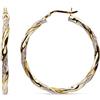 LeCalla 925 Orecchini a cerchio in argento Sterling Twisted Two-Tone Design Italiano Placcato oro 14K Piccoli Orecchini a cerchio per donne - 25MM