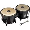 Meinl Percussion Meinl Headliner Bongos HB50BK, Black, Black HW - Bongo | 2 tamburi manuali da 6,5 e 7,5 pollici, con chiave per accordatura, plastica ABS