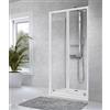 Novellini Star 2.0 B 100 Box Doccia Porta Doccia a 2 Battenti - Cristallo: Acrilico Circolare - Profilo: Bianco