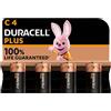 Duracell Pila Plus baby D (LR14) 1,5V, confezione da 4