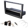 Audioproject A189 - Mascherina Autoradio 1 DIN Kit Montaggio Compatibile con Opel Corsa C Combo Omega Astra Vectra Meriva Agila Adattatore Radio Antenna Sblocco Nero