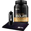 Optimum Nutrition 100% Gold Standard Isolate Proteine Whey in Polvere con BCAA Vaniglia 930g 31 Porzioni + ASCIUGAMANO + BORRACCIA