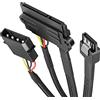 KabelDirekt - 22 Pin SATA su cavo elettrico a 4-pin Molex e cavo dati a 7-pin SATA 3 6 Gbit/s (per il collegamento di dischi rigidi (SSD, HDD) e lettori (CD, DVD, Blu-Ray))