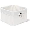 Relaxdays Cestino Portaoggetti, Fodera in Tessuto, Bambù, Rettangolare, Bagno, Giochi, HLP 20x31x31 cm, Bianco