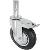 Amig - Ruota da Andamio Femmina con Freno - Ø200 mm - Nucleo Metallico e Banda in Gomma - Cuscinetti a Rulli - Supporta 200 kg - Ideale per Andamio e Pavimenti Interni/Esterni - Ruote Girevoli