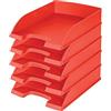 LEITZ 52270220 Plus Standard, Vaschetta Porta Corrispondenza, Formato A4, Colore Rosso, Confezione da 5 pezzi
