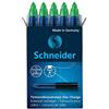 Schneider One Change - Cartuccia per penna roller One Change, 1 x 5 pezzi, colore: Verde