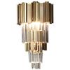 SUARIA Metà-secolo 2 Luci Cristallo Applique Da Parete Cono Oro Metallo Lampada Da Parete Moderno Lusso Titanio Gloden Lampada Da Parete Fxture Per Camera Corridoio Stanza Da Bagno-A d'oro 27x52cm(11x20inch)