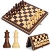Peradix Scacchiera Magnetica in Legno con 2 Regine, Scacchiere da Viaggio Fatti a Mano, Set Scacchi Professionale Portatile Pieghevole Gioco, Migliori Regali per Bambini e Adulti