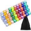 Bnnrjia Set di Dadi a 6 LatI Mulitcolor da Gioco 14mm per Tenzi Farkle Yahtzee Bunco, Con Borsa Portaoggetti Inclusa